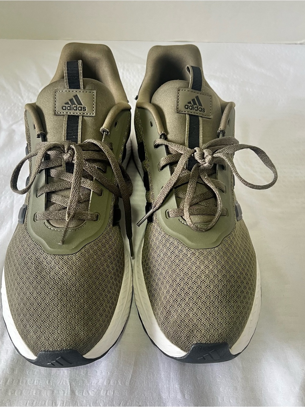 adidas Men’s Olive Green Knit Lace-Up Sneakers